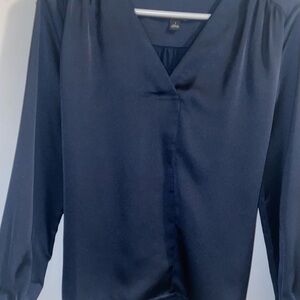Ann Taylor Blue Relaxed Buttoned Blouse